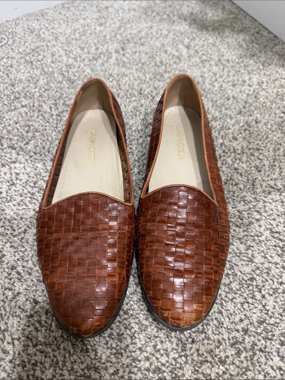 Cabin Creek Woven Leather Loafers - Brown